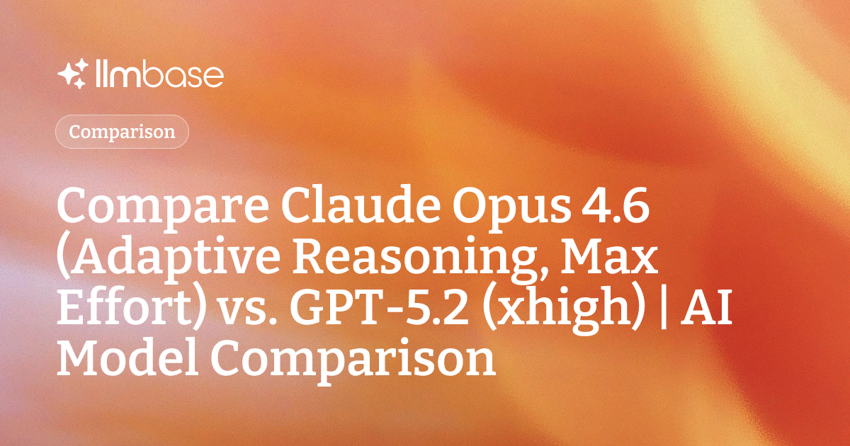 Compare Claude Opus 4.6 (Adaptive Reasoning, Max Effort) vs GPT-5.2 ...
