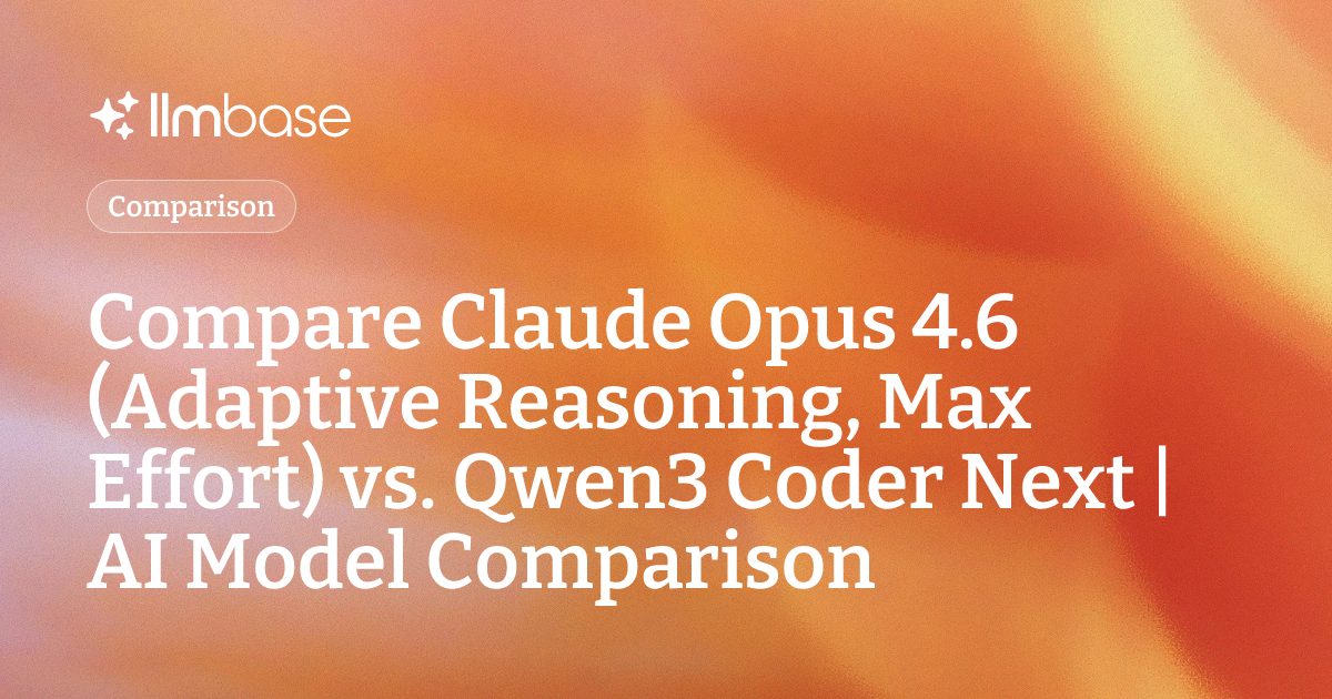 Compare Claude Opus 4.6 (Adaptive Reasoning, Max Effort) vs Qwen3 Coder ...