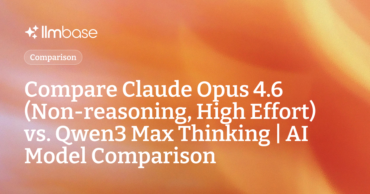 Compare Claude Opus 4.6 (Non-reasoning, High Effort) vs Qwen3 Max ...