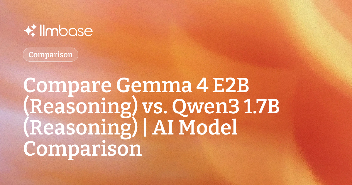 Compare Gemma 4 E2B (Reasoning) vs Qwen3 1.7B (Reasoning) | AI Model ...