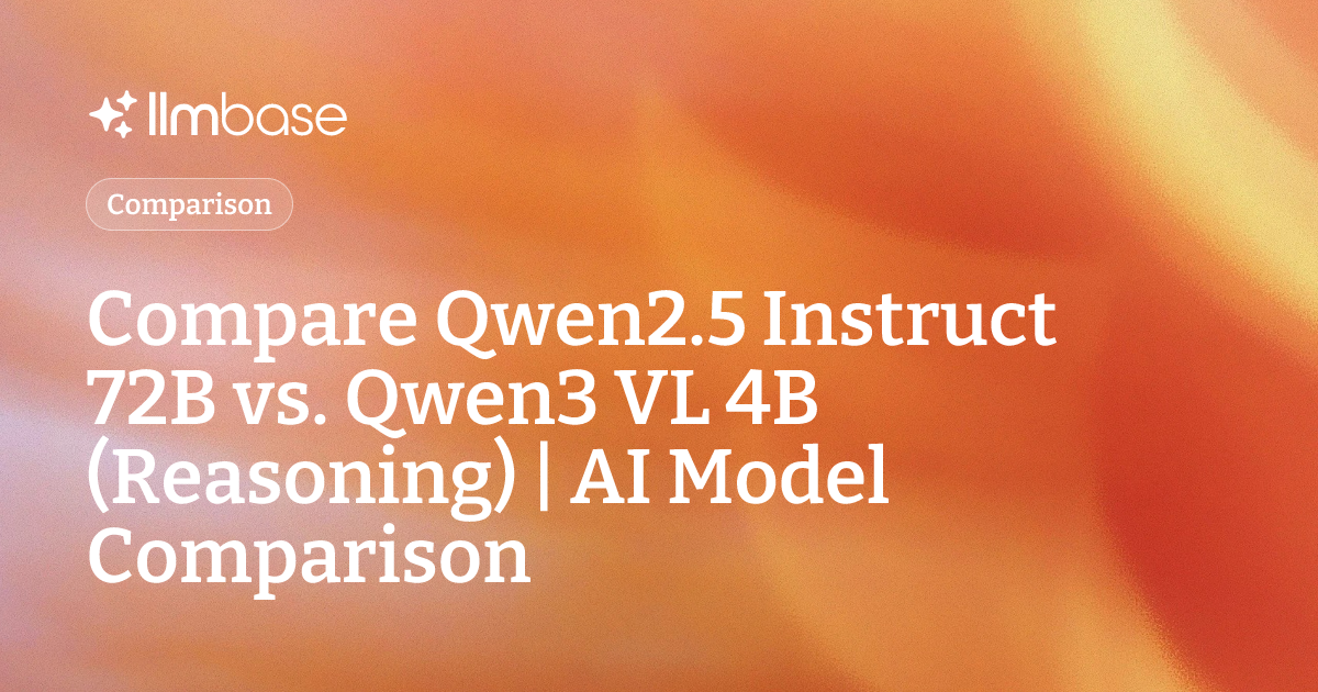 Compare Qwen2.5 Instruct 72B vs Qwen3 VL 4B (Reasoning) | AI Model ...