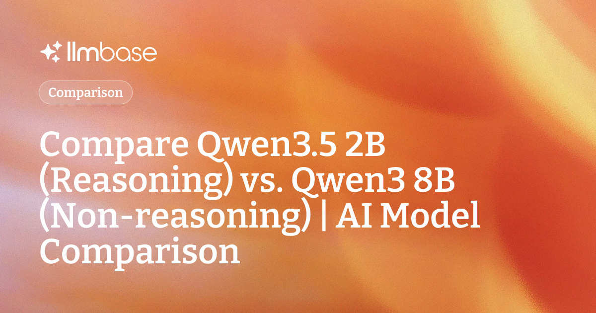 Compare Qwen3.5 2B (Reasoning) vs Qwen3 8B (Non-reasoning) | AI Model ...