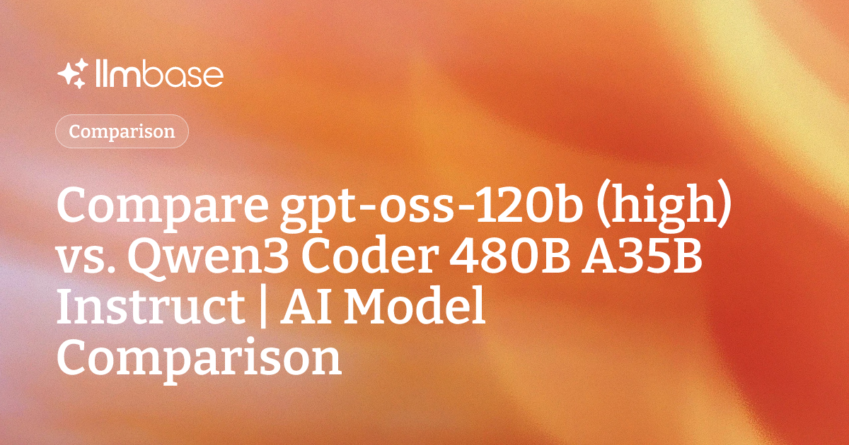 Compare gpt-oss-120b (high) vs Qwen3 Coder 480B A35B Instruct | AI ...