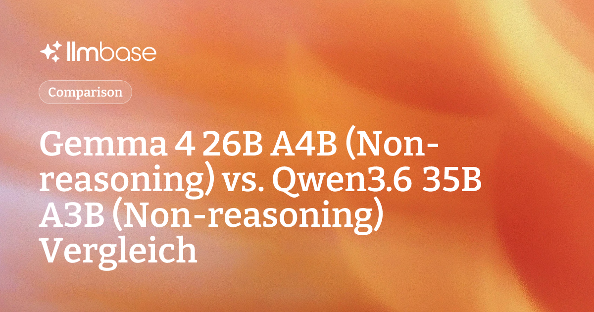 Gemma 4 26B A4B (Non-reasoning) vs. Qwen3.6 35B A3B (Non-reasoning ...