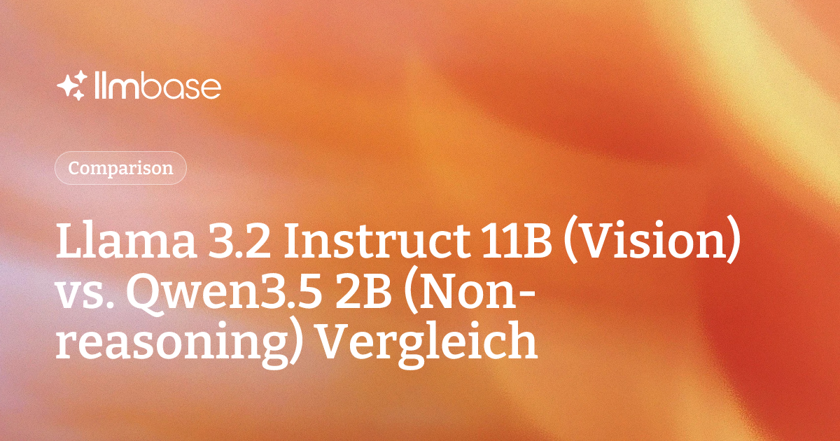 Llama 3.2 Instruct 11B (Vision) vs. Qwen3.5 2B (Non-reasoning ...