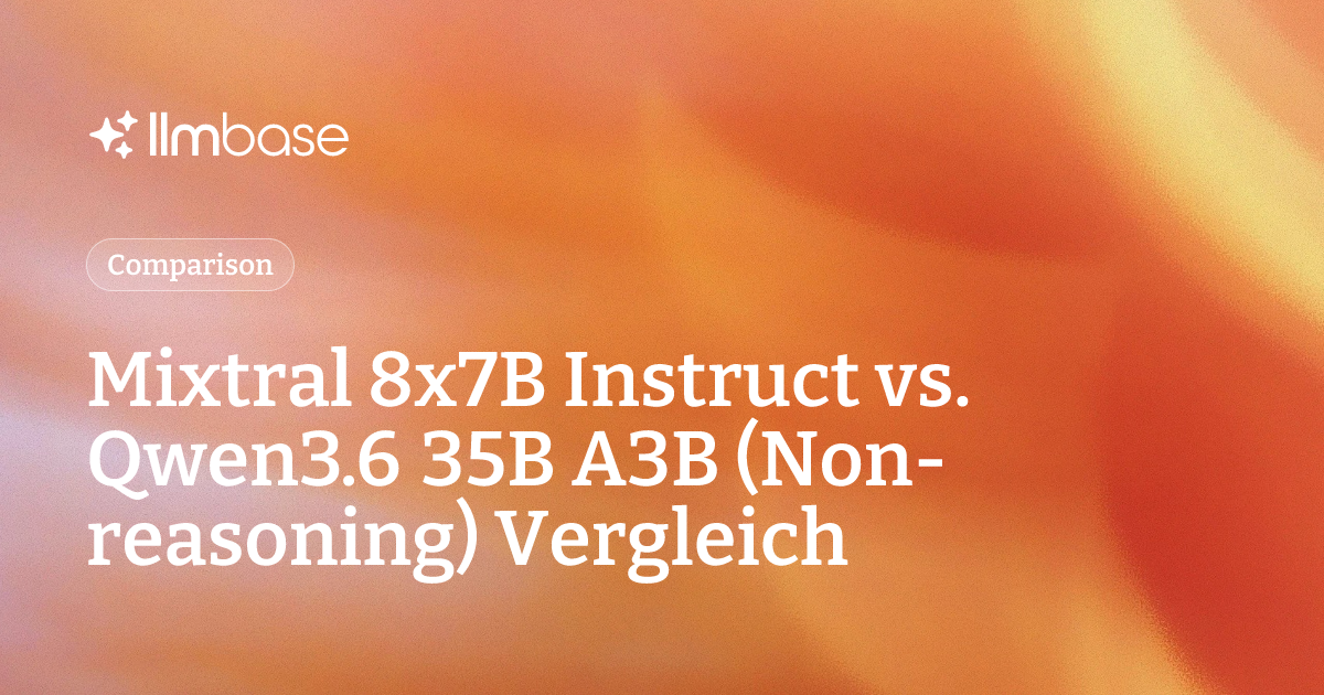 Mixtral 8x7B Instruct vs. Qwen3.6 35B A3B (Non-reasoning) Vergleich ...