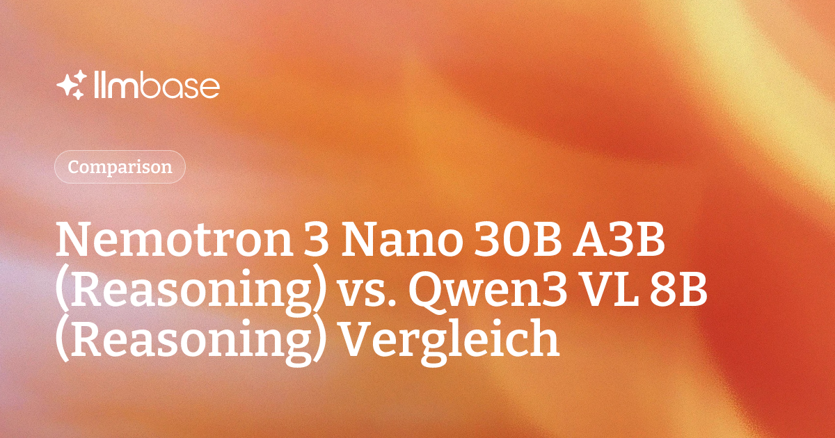 Nemotron 3 Nano 30B A3B (Reasoning) vs. Qwen3 VL 8B (Reasoning ...