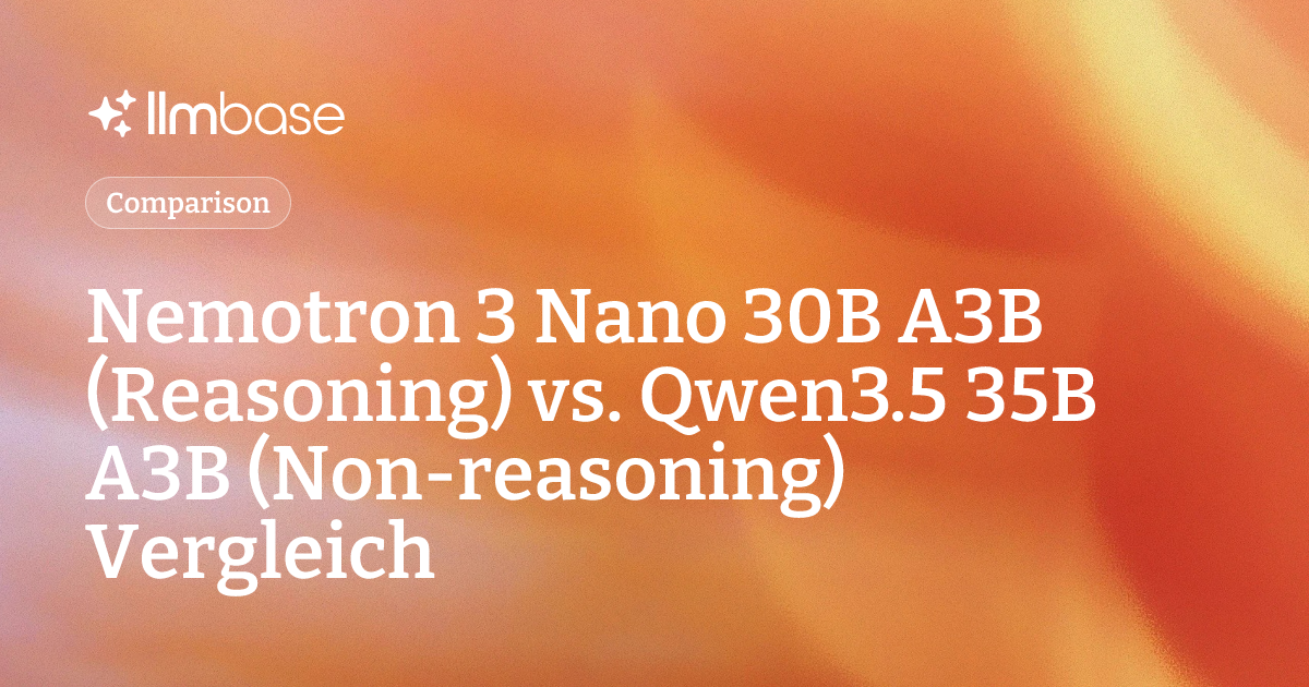 Nemotron 3 Nano 30B A3B (Reasoning) vs. Qwen3.5 35B A3B (Non-reasoning ...