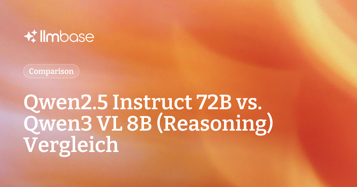 Qwen2.5 Instruct 72B vs. Qwen3 VL 8B (Reasoning) Vergleich | LLMBase