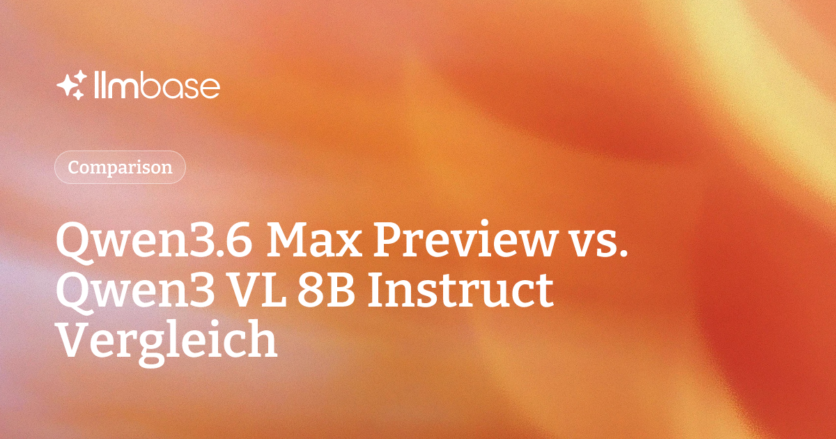 Qwen3.6 Max Preview vs. Qwen3 VL 8B Instruct Vergleich | LLMBase