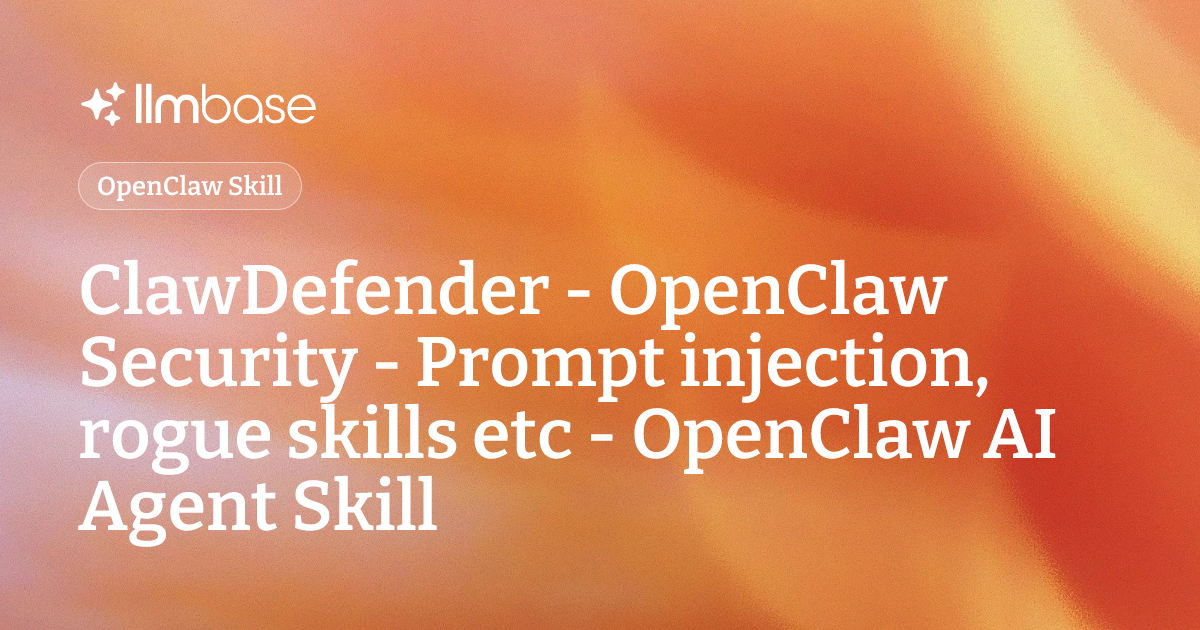 ClawDefender - OpenClaw Security - Prompt injection, rogue skills etc ...