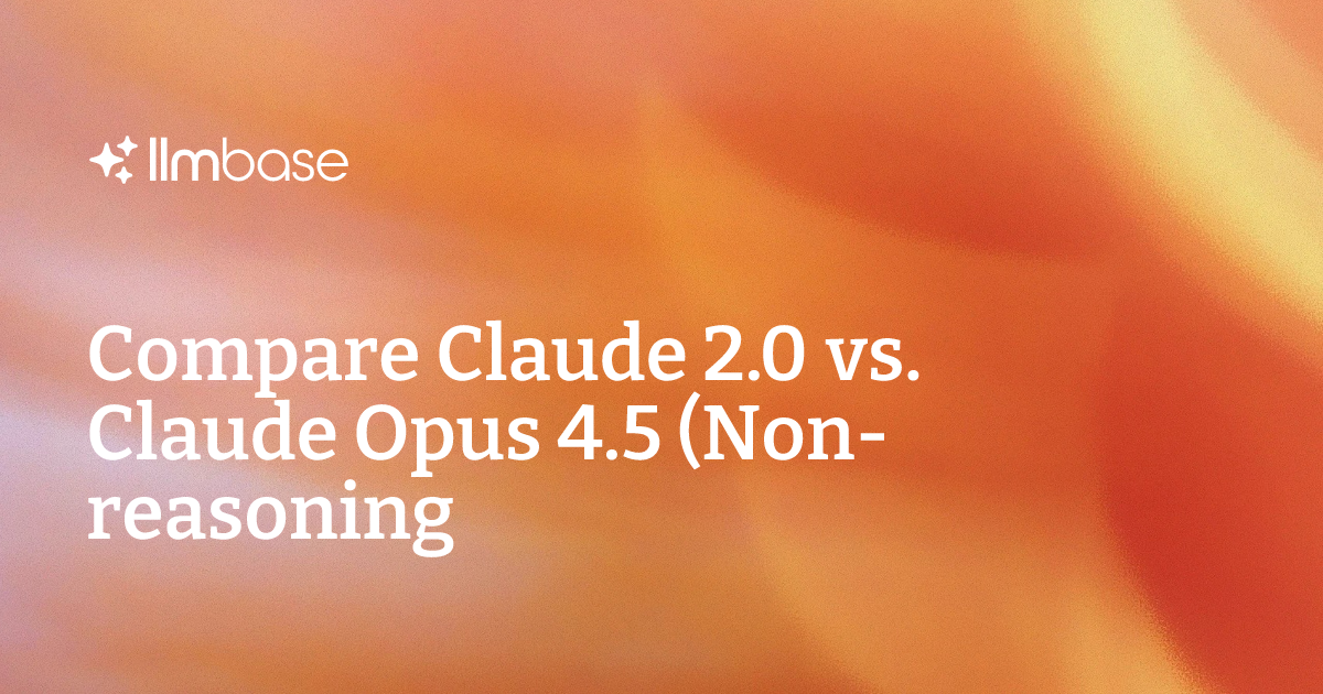 Cluade Opus Model Rws Compare Claude 2.0 vs Claude Opus 4.5 (Non-reasoning) | AI Model Comparison