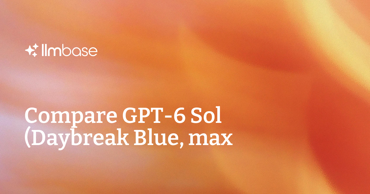 Model Data Extraction Icon Compare GPT-6 Sol (Daybreak Blue, max) vs Muse Spark 1.3 (Max) | AI ...