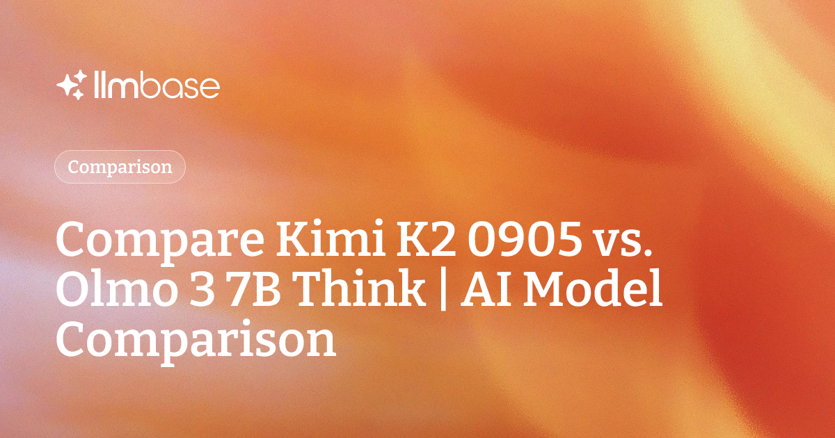 0905 Compare Kimi K2 0905 vs Olmo 3 7B Think | AI Model Comparison
