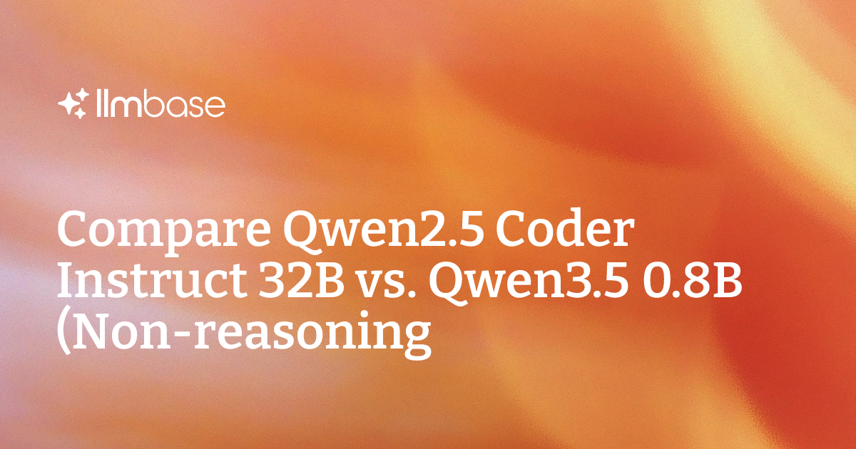 Marsh Coder Compare Qwen2.5 Coder Instruct 32B vs Qwen3.5 0.8B (Non-reasoning) | AI ...