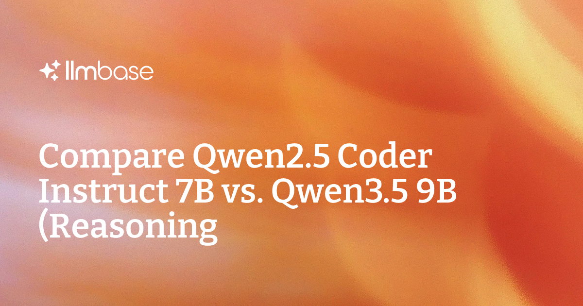 Model Data Extraction Icon Compare Qwen2.5 Coder Instruct 7B vs Qwen3.5 9B (Reasoning) | AI Model ...