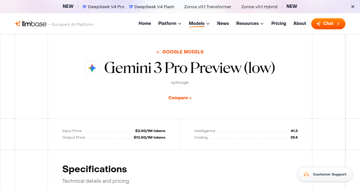 Gemini 3 Pro Preview (low): Benchmarks, Pricing & Details
