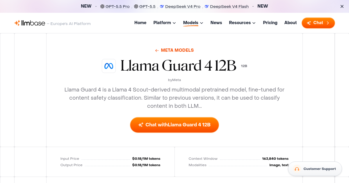 Llama Guard 4 12B: Chat & Inference API hosted in Europe (Germany ...