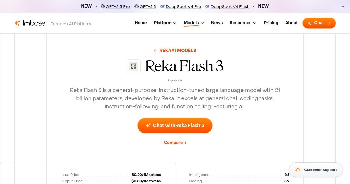 Reka Flash 3: Chat & Inference API