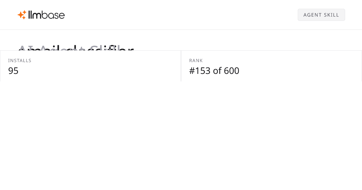 email classifier AI Agent Skill - Free Download | LLMBase
